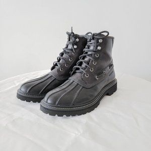 Sperry Black Leather Gold Cup Lug Duck Boots mens size 7.5